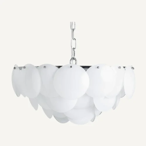 Suspension Elisha verre blanc et argent Vical Home