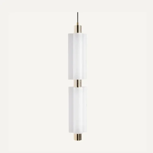 Suspension Evalene verre blanc et doré Vical Home