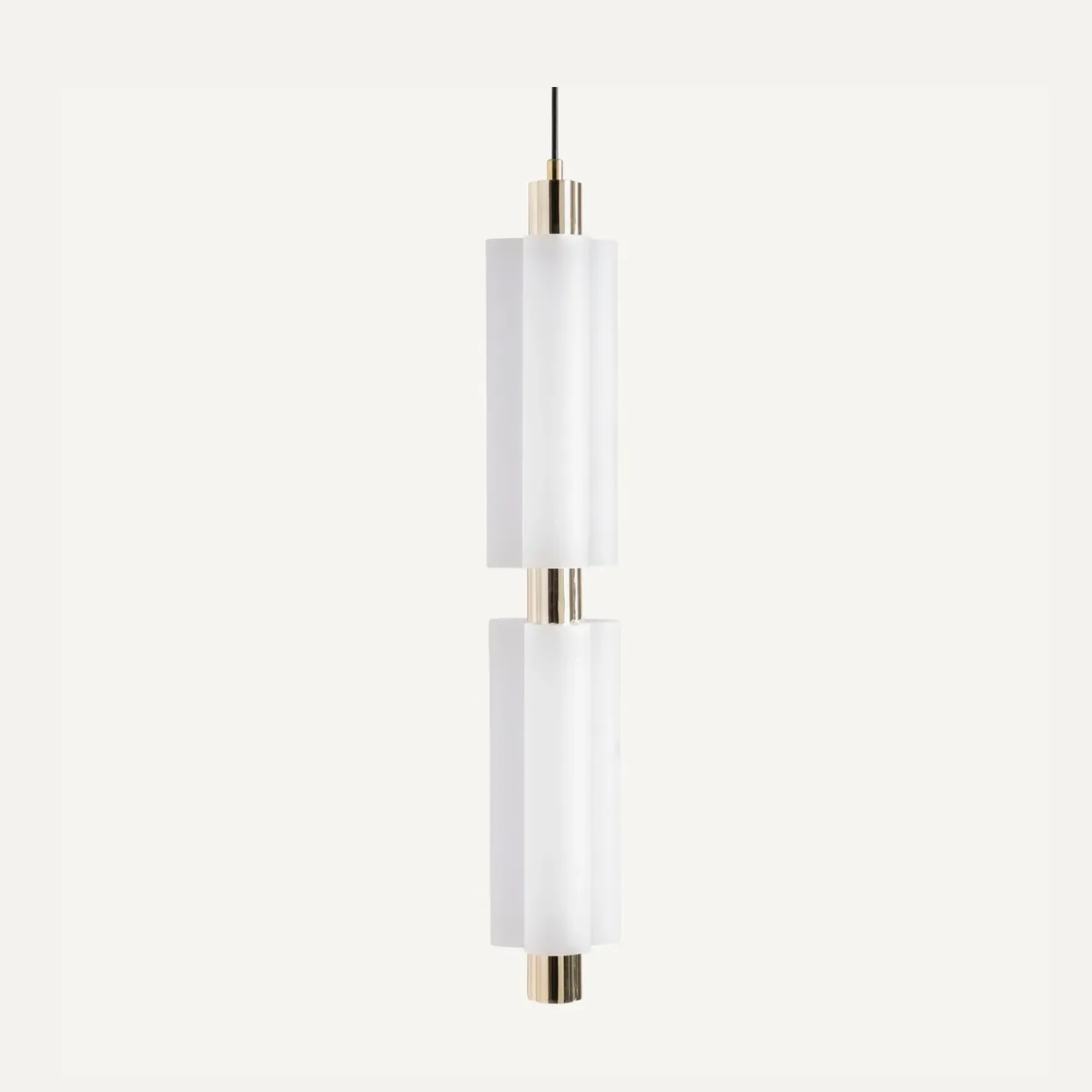 Suspension Evalene verre blanc et doré Vical Home