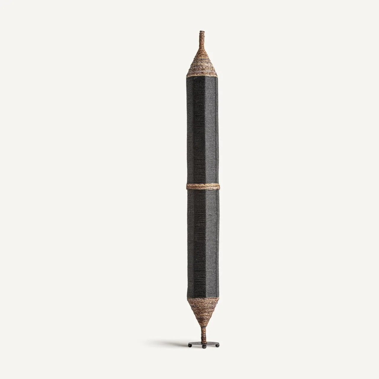 Suspension fibre naturelle noire et corde Vical Home