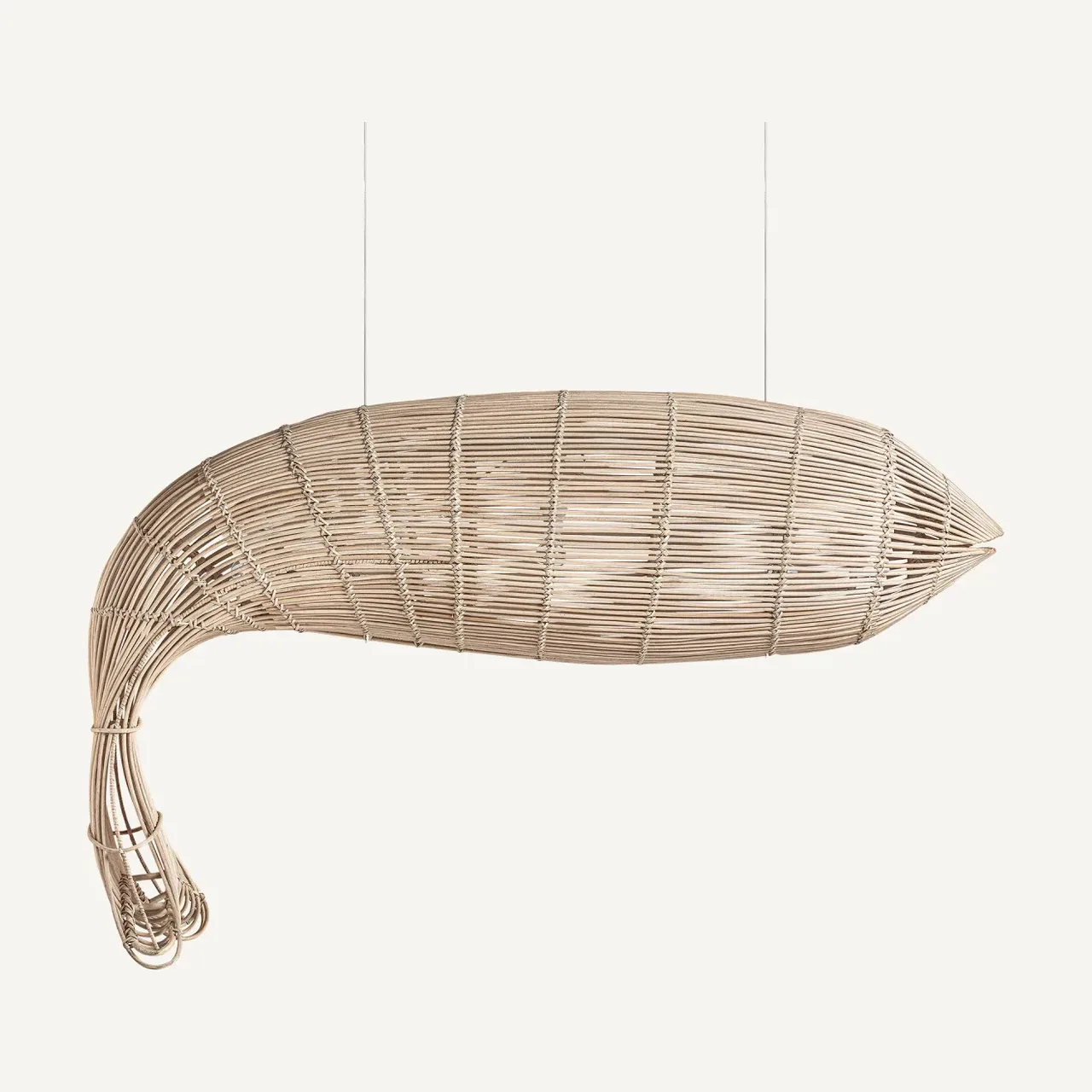 Suspension Fish rotin marron Vical Home