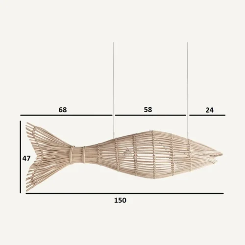 Suspension Fish rotin marron Vical Home — vue 7
