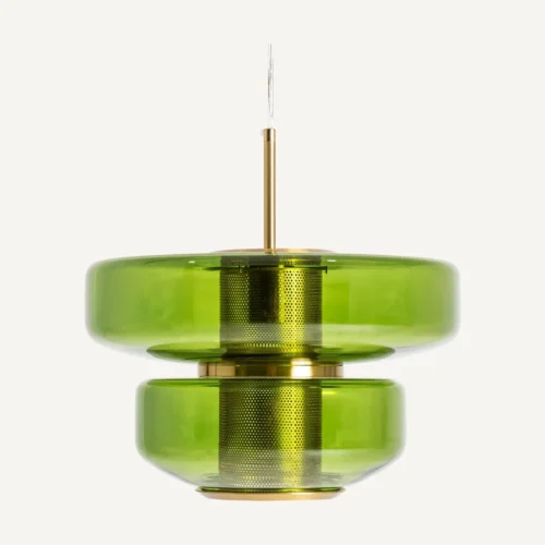 Suspension Gala verre vert et doré Vical Home