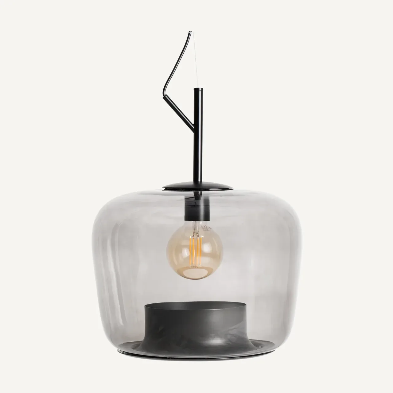 Suspension Helen verre translucide et fer noir Vical Home