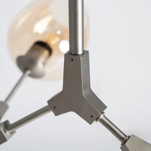 Suspension Jhana acier argenté et verre ambré Vical Home — vue 3