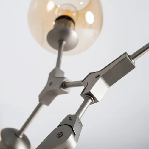 Suspension Jhana acier argenté et verre ambré Vical Home — vue 5