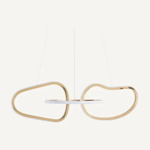 Suspension Kaleshe acier doré et verre blanc Vical Home
