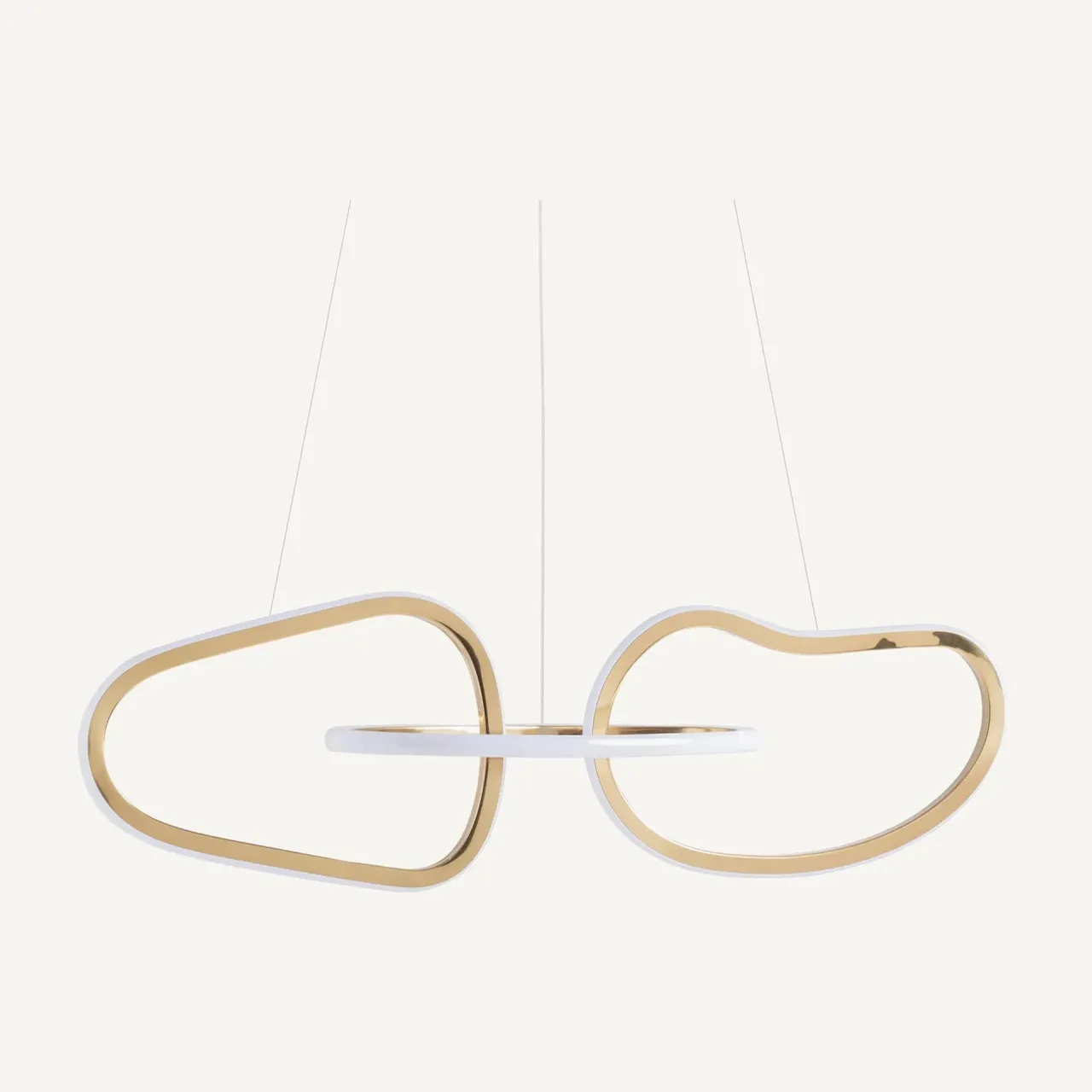 Suspension Kaleshe acier doré et verre blanc Vical Home