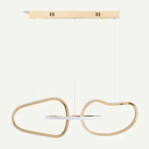 Suspension Kaleshe acier doré et verre blanc Vical Home — vue 2