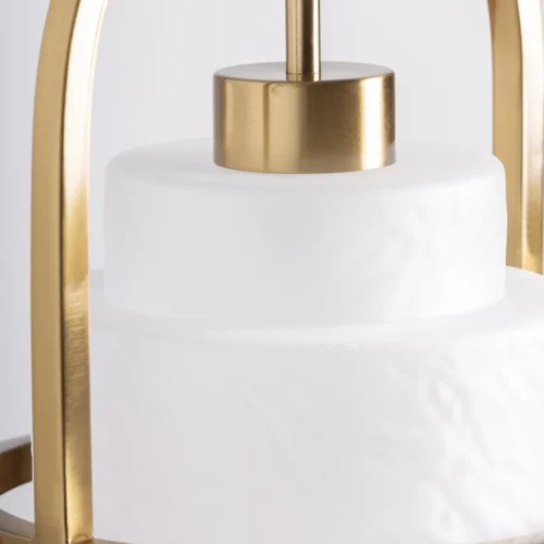 Suspension Laule verre blanc texturé et doré Vical Home — vue 3