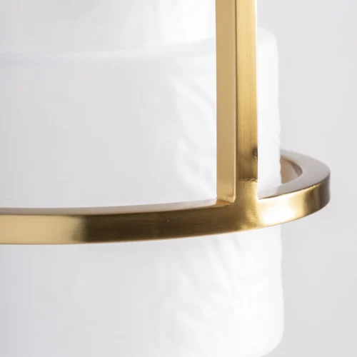 Suspension Laule verre blanc texturé et doré Vical Home — vue 4
