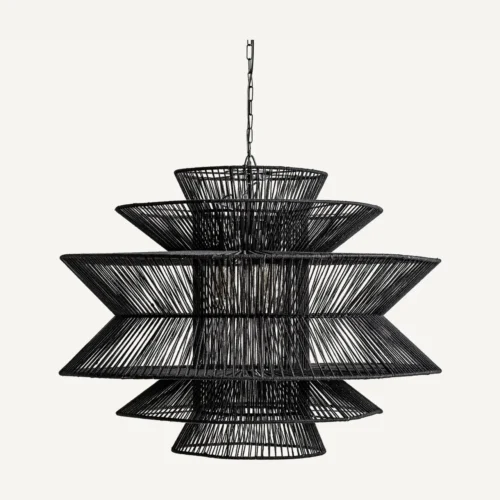 Suspension métal noir et coton Vical Home