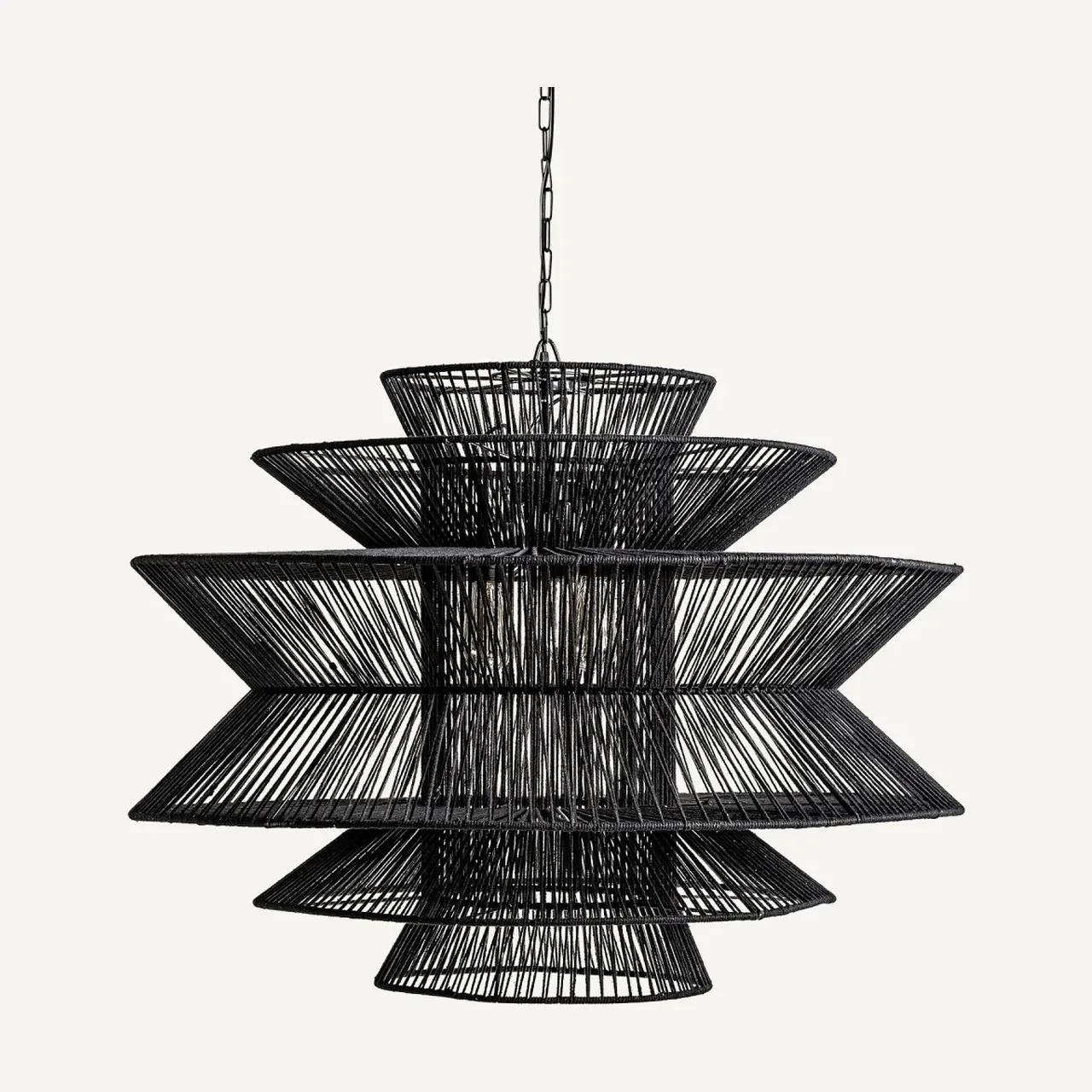 Suspension métal noir et coton Vical Home