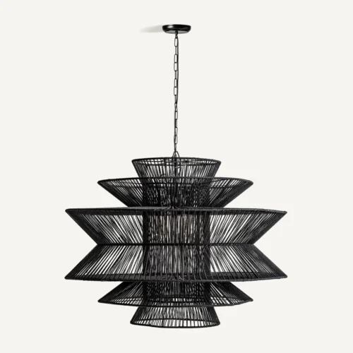 Suspension métal noir et coton Vical Home — vue 2