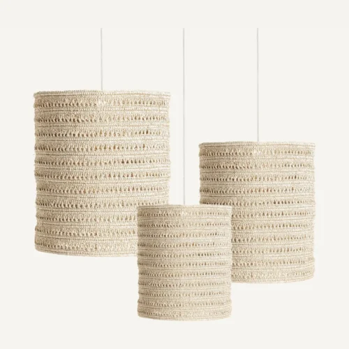 Suspension Meuzac fibre naturelle crème ensemble de 3 Vical Home