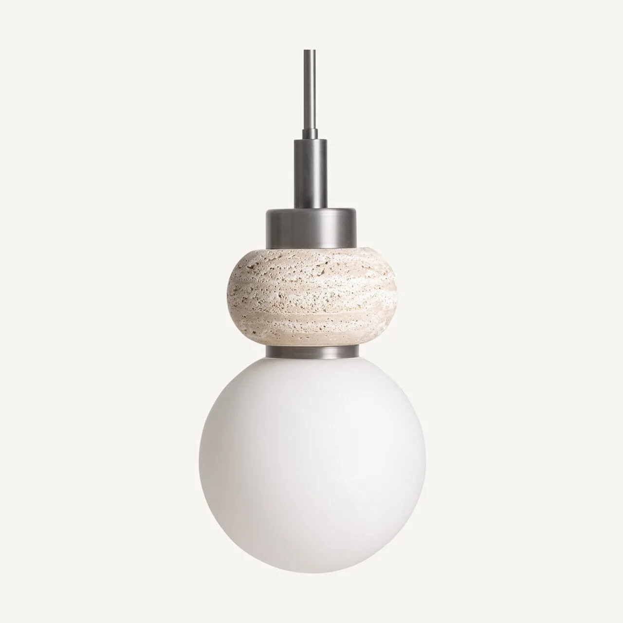 Suspension Meyrin marbre beige et laiton argenté Vical Home