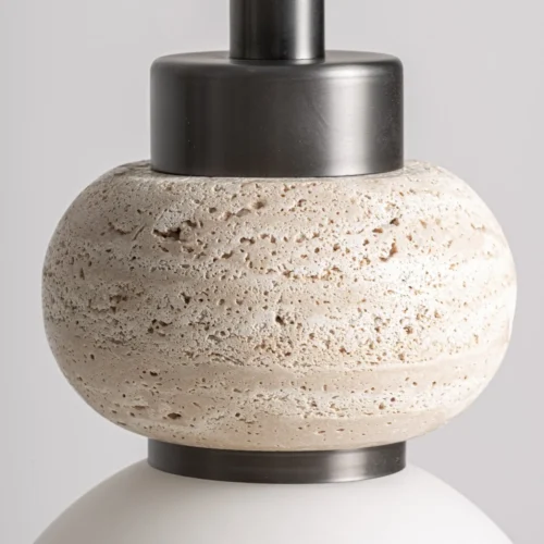 Suspension Meyrin marbre beige et laiton argenté Vical Home — vue 2