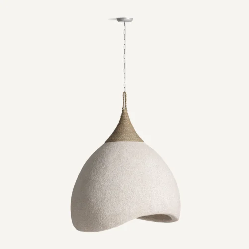 Suspension Nyland résine crème et jute 80 cm Vical Home — vue 2