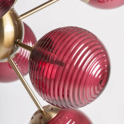 Suspension Rubra verre bordeaux et acier doré Vical Home — vue 4