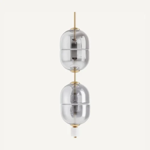 Suspension Sahin verre fumé et or vieilli Vical Home