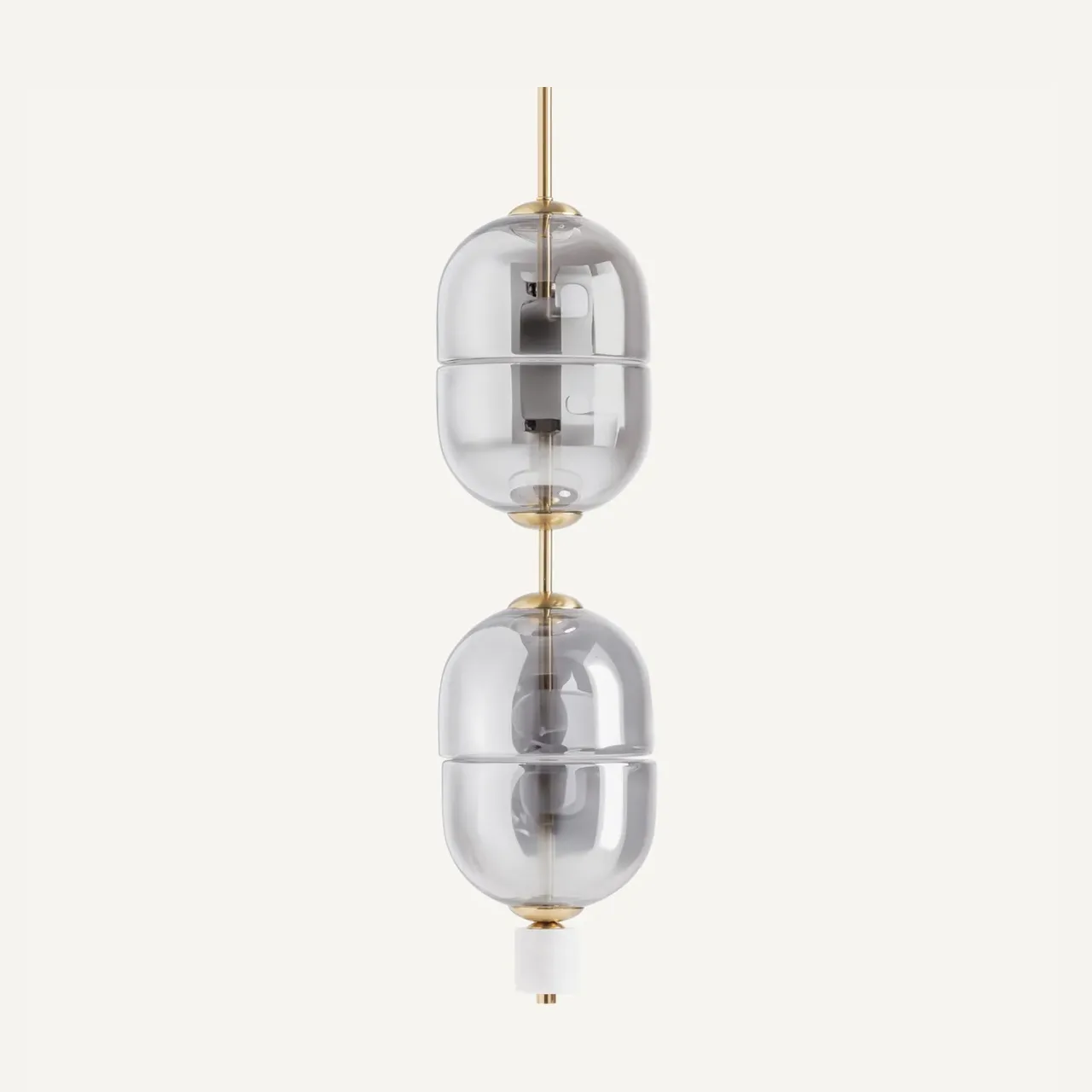Suspension Sahin verre fumé et or vieilli Vical Home