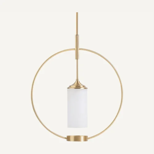 Suspension Samha anneau or vieilli et verre ivoire Vical Home