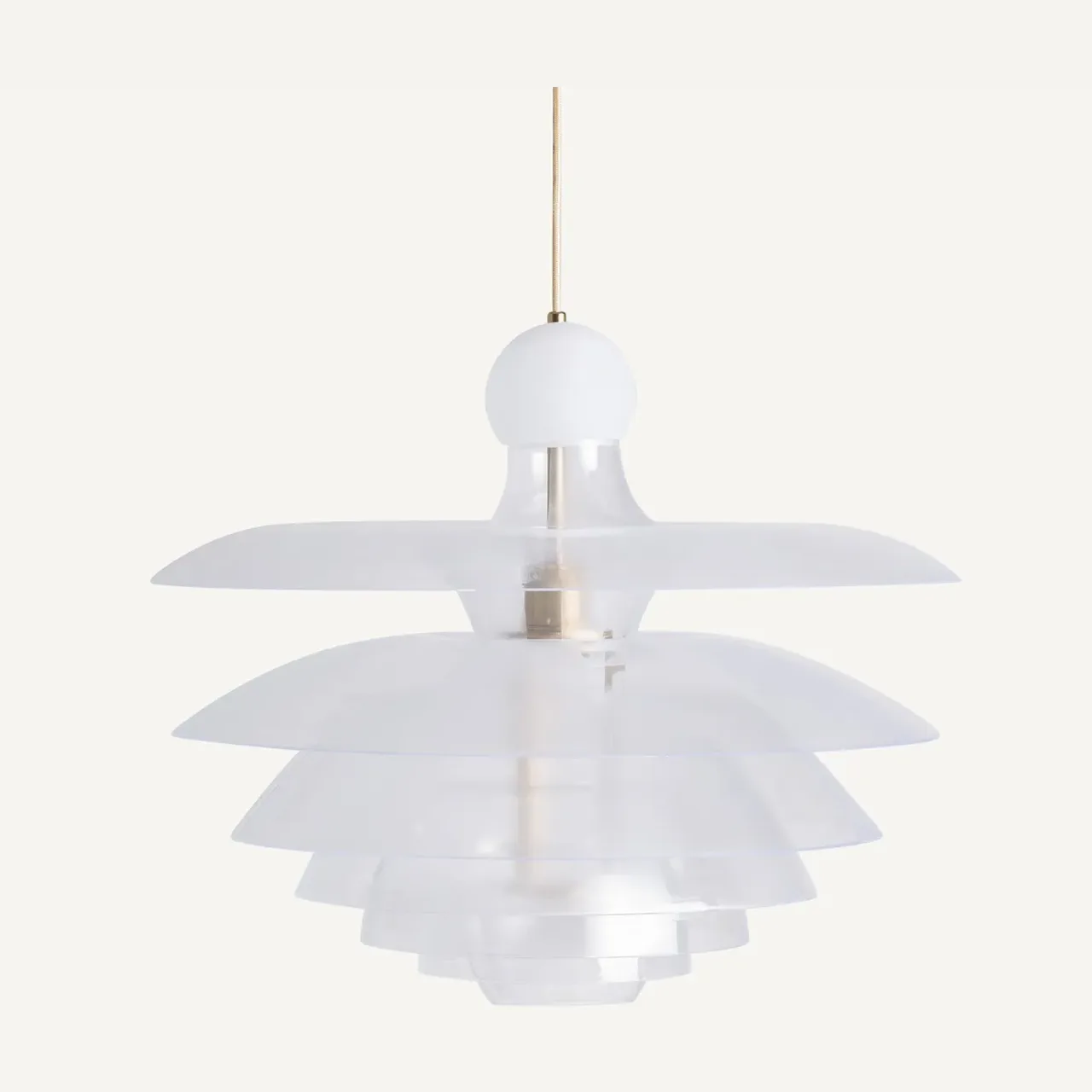 Suspension Sasha acrylique blanc et or vieilli Vical Home