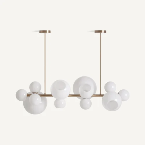 Suspension Seyse verre blanc et doré Vical Home