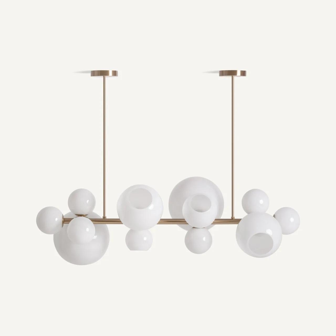 Suspension Seyse verre blanc et doré Vical Home