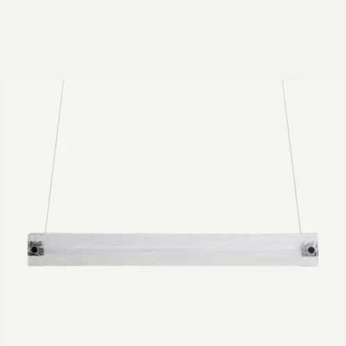 Suspension Shalese verre blanc et acier noir Vical Home