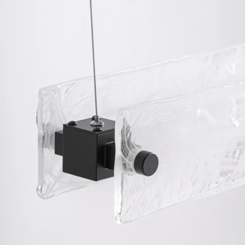 Suspension Shalese verre blanc et acier noir Vical Home — vue 3