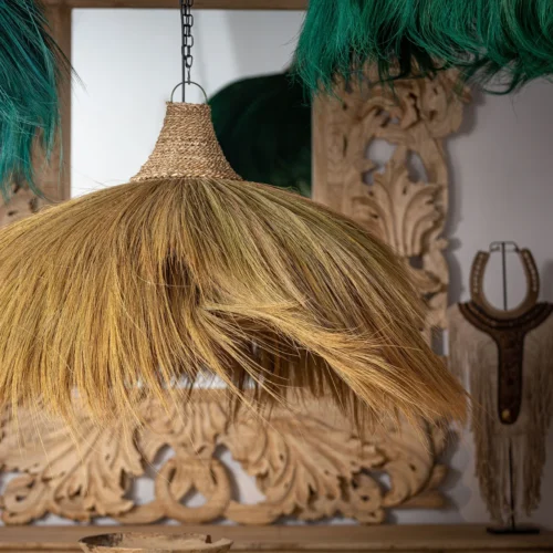 Suspension Sinko fibre naturelle marron et fer Vical Home — vue 6