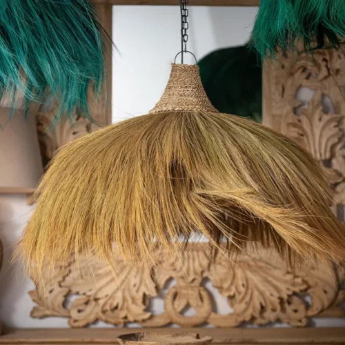 Suspension Sinko fibre naturelle marron et fer Vical Home — vue 7