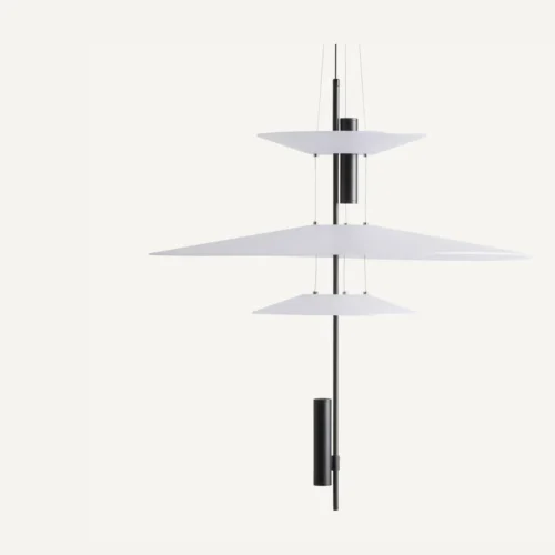 Suspension Valesha acrylique blanc et acier noir Vical Home