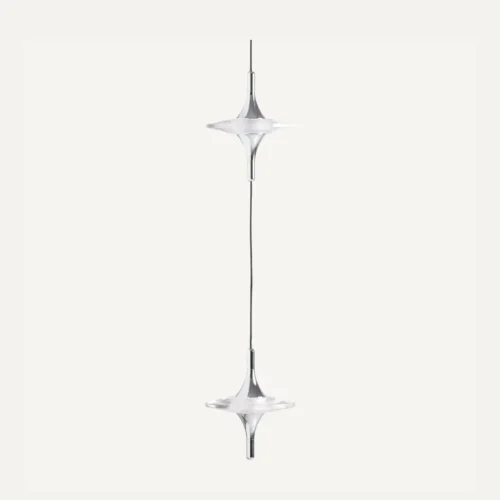 Suspension Xalesh verre transparent et acier argenté Vical Home