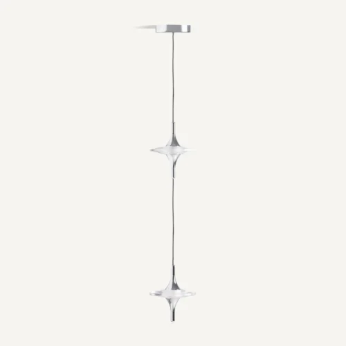 Suspension Xalesh verre transparent et acier argenté Vical Home — vue 2