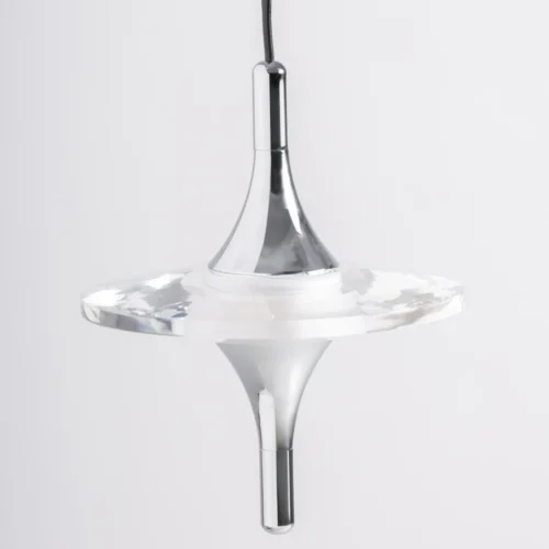 Suspension Xalesh verre transparent et acier argenté Vical Home — vue 3