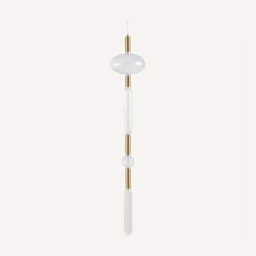 Suspension Xalhe verre transparent et acier doré Vical Home