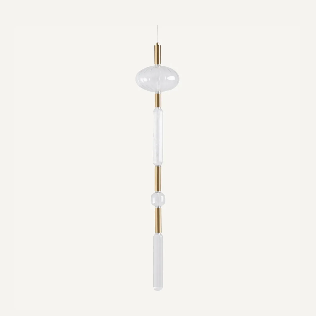 Suspension Xalhe verre transparent et acier doré Vical Home