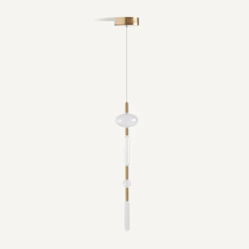 Suspension Xalhe verre transparent et acier doré Vical Home — vue 2