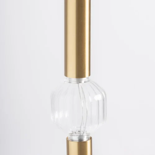 Suspension Xalhe verre transparent et acier doré Vical Home — vue 4