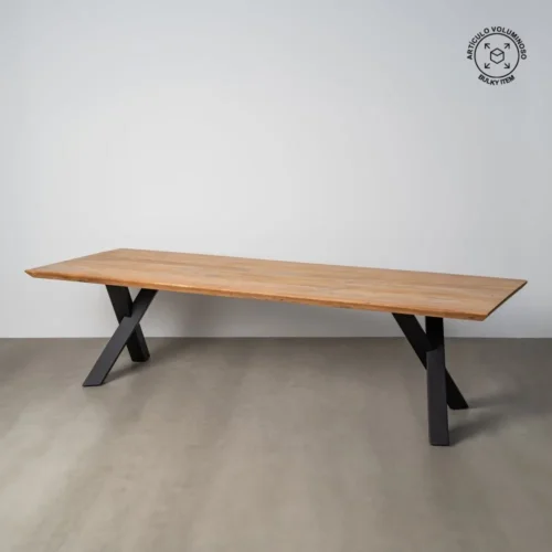 Table à manger bois d'acacia et métal pieds réglables Ixia 300 cm — vue 2