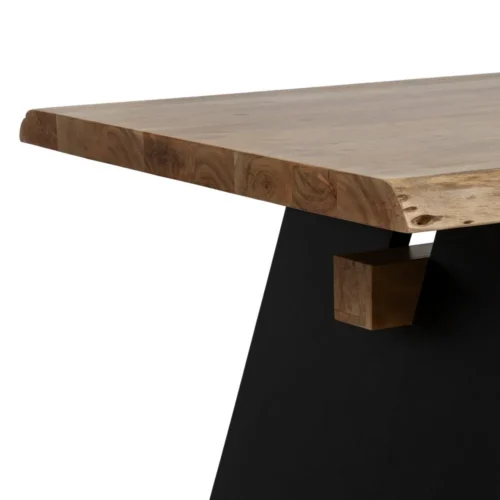 Table à manger bois d'acacia et métal plateau épais Ixia 220 cm — vue 6