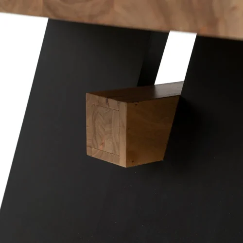 Table à manger bois d'acacia et métal plateau épais Ixia 220 cm — vue 7