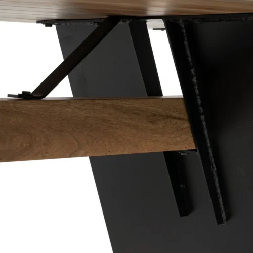 Table à manger bois d'acacia et métal plateau épais Ixia 220 cm — vue 8