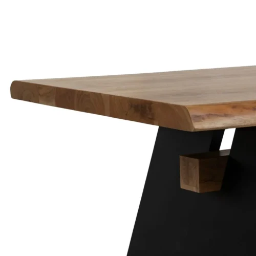 Table à manger bois d'acacia et métal plateau épais Ixia 260 cm — vue 6