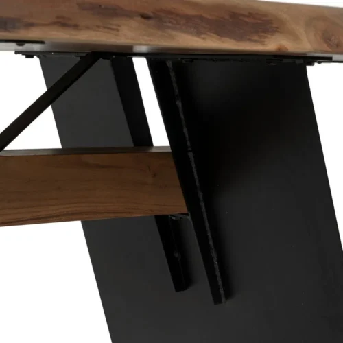 Table à manger bois d'acacia et métal plateau épais Ixia 260 cm — vue 7