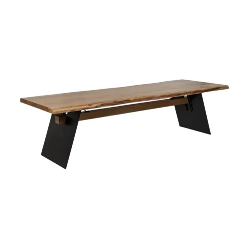 Table à manger bois d'acacia et métal plateau épais Ixia 300 cm — vue 2