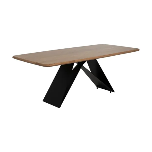 Table à manger bois d'acacia et métal plateau fin Ixia 200 cm — vue 2