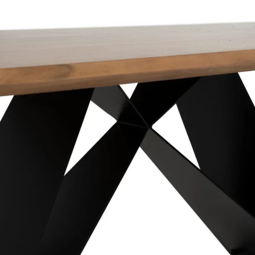 Table à manger bois d'acacia et métal plateau fin Ixia 200 cm — vue 6